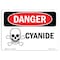 Signmission Safety Sign, OSHA Danger, 12" Height, 18" Width, Cyanide, Landscape, D-1218-L-1112 OS-DS-D-1218-L-1112 - alternate 1